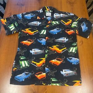 David Carey Originals Shirt Mens Medium Muscle Car Print Casual Ford Dodge Vibes